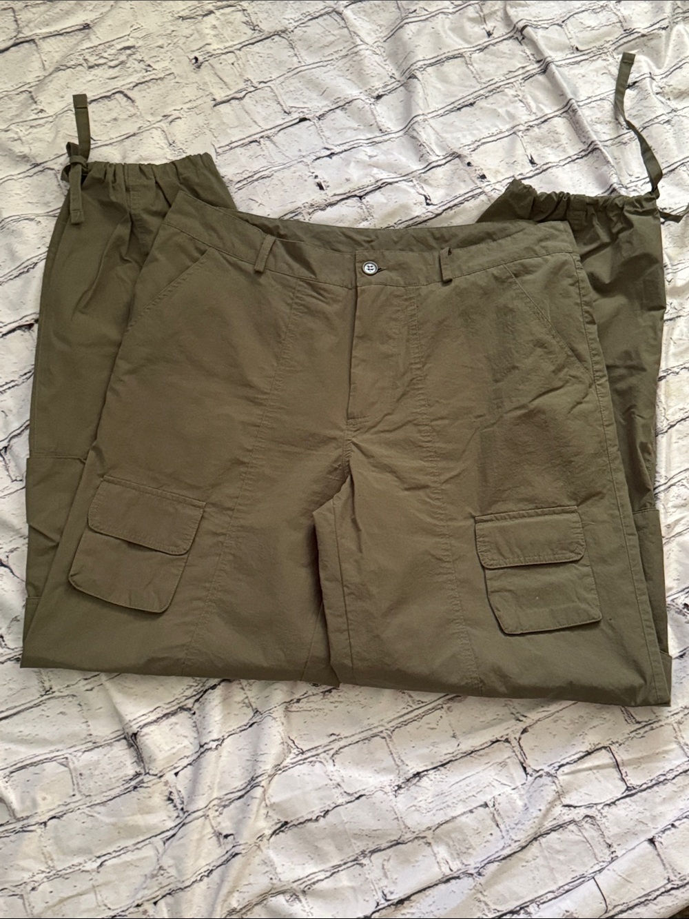 Harper Olive Cargo Pants with Flap Pocket Details